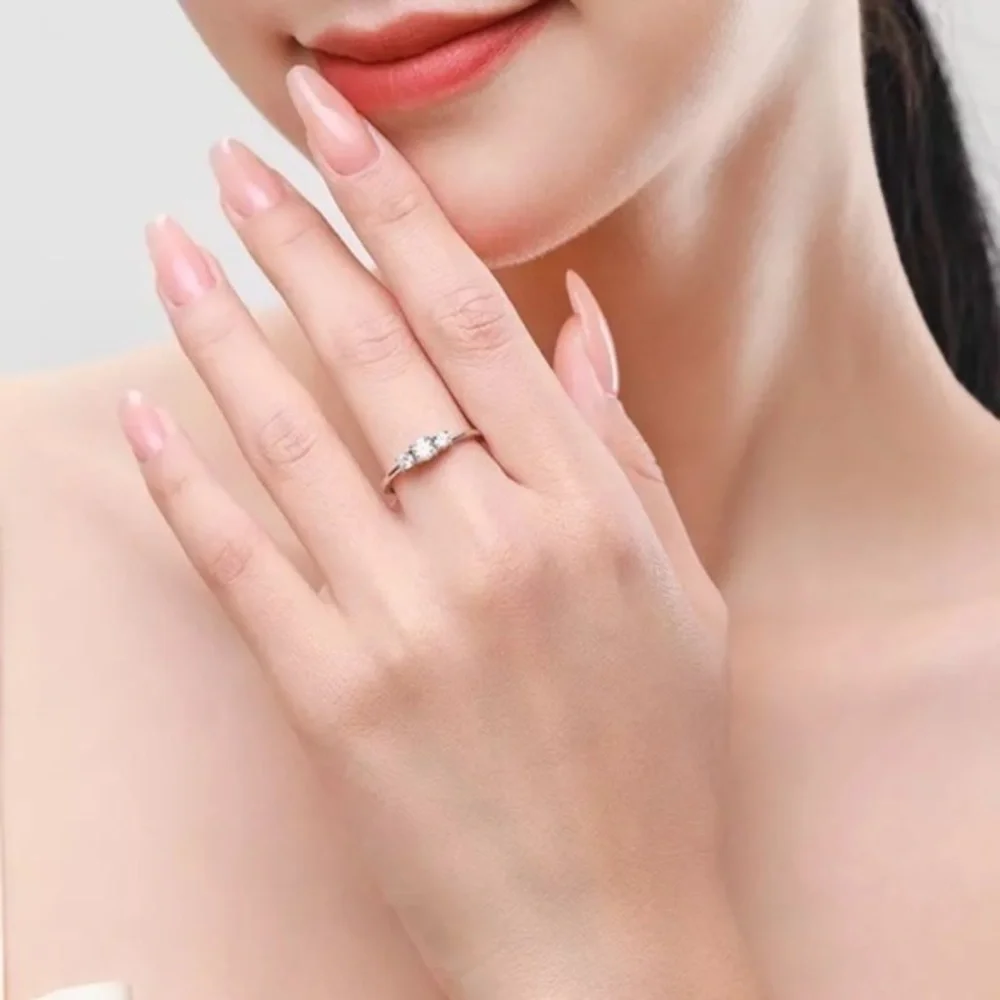 925 Sterling Silver Sparkling Cubic Zirconia Stackable Ring